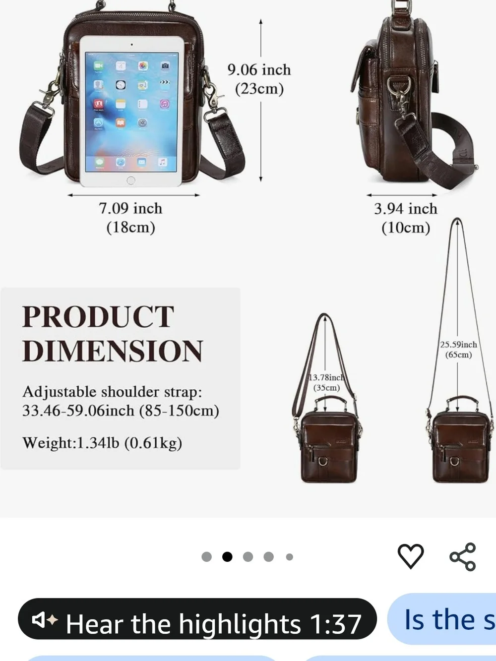 Wexier Brown Leatherette Messenger Bag for Men